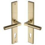 M Marcus Heritage Brass Bauhaus Multi-Point Door Lever Handle on Euro Lock Plate