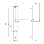 M Marcus Heritage Brass Bauhaus Multi-Point Door Lever Handle on Euro Lock Plate