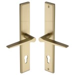 M Marcus Heritage Brass Gio Multi-Point Door Lever Handle on Euro Lock Plate