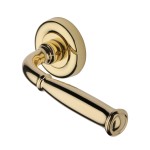 M Marcus Heritage Brass Door Handle Lever Latch on Round Rose Lincoln Design