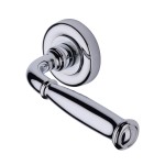 M Marcus Heritage Brass Door Handle Lever Latch on Round Rose Lincoln Design