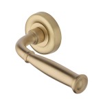 M Marcus Heritage Brass Door Handle Lever Latch on Round Rose Lincoln Design