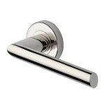 M Marcus Heritage Brass Door Handle Lever Latch on Round Rose Mercury Design