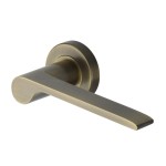 M Marcus Heritage Brass Door Handle Lever Latch on Round Rose Julia Design