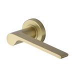 M Marcus Heritage Brass Door Handle Lever Latch on Round Rose Julia Design