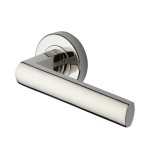 M Marcus Heritage Brass Door Handle Lever Latch on Round Rose Poseidon Design