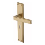 M Marcus Heritage Brass Atlantis Long Door Handle on Plate Satin Brass