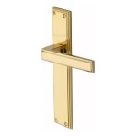 M Marcus Heritage Brass Atlantis Long Door Handle on Plate Polished Brass