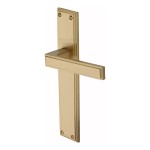 M Marcus Heritage Brass Atlantis Long Door Handle on Plate Satin Brass