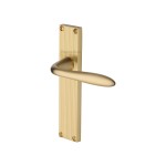 M Marcus Heritage Brass Sutton Reeded Door Handle on Plate Satin Brass