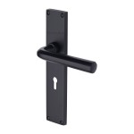 M Marcus Heritage Brass Octave Door Handle on Plate Matt Black