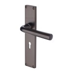 M Marcus Heritage Brass Octave Door Handle on Plate Matt Bronze