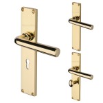 M Marcus Heritage Brass Octave Door Handle on Plate Polished Brass