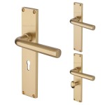 M Marcus Heritage Brass Octave Door Handle on Plate Satin Brass