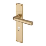 M Marcus Heritage Brass Octave Door Handle on Plate Satin Brass