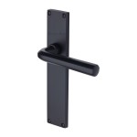 M Marcus Heritage Brass Octave Door Handle on Plate Matt Black