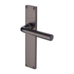 M Marcus Heritage Brass Octave Door Handle on Plate Matt Bronze