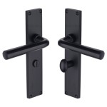 M Marcus Heritage Brass Octave Door Handle on Plate Matt Black