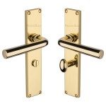 M Marcus Heritage Brass Octave Door Handle on Plate Polished Brass