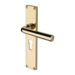 M Marcus Heritage Brass Octave Door Handle on Plate Polished Brass