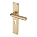 M Marcus Heritage Brass Octave Door Handle on Plate Satin Brass