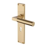 M Marcus Heritage Brass Bauhaus Door Handle on Plate Satin Brass