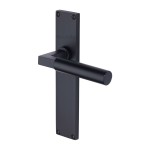 M Marcus Heritage Brass Bauhaus Door Handle on Plate Matt Black