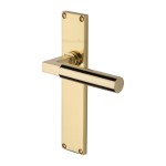 M Marcus Heritage Brass Bauhaus Door Handle on Plate Polished Brass