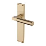 M Marcus Heritage Brass Bauhaus Door Handle on Plate Satin Brass