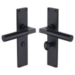 M Marcus Heritage Brass Bauhaus Door Handle on Plate Matt Black