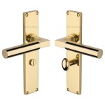 M Marcus Heritage Brass Bauhaus Door Handle on Plate Polished Brass