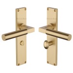 M Marcus Heritage Brass Bauhaus Door Handle on Plate Satin Brass