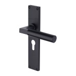 M Marcus Heritage Brass Bauhaus Door Handle on Plate Matt Black