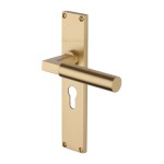 M Marcus Heritage Brass Bauhaus Door Handle on Plate Satin Brass