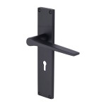 M Marcus Heritage Brass Gio Door Handle on Plate Matt Black