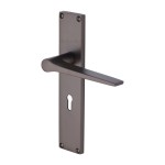 M Marcus Heritage Brass Gio Door Handle on Plate Matt Bronze