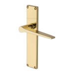 M Marcus Heritage Brass Gio Door Handle on Plate Polished Brass