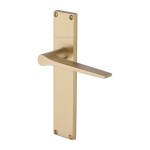 M Marcus Heritage Brass Gio Door Handle on Plate Satin Brass