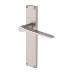 M Marcus Heritage Brass Gio Door Handle on Plate Satin Nickel Plate