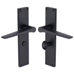 M Marcus Heritage Brass Gio Door Handle on Plate Matt Black