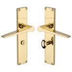 M Marcus Heritage Brass Gio Door Handle on Plate Polished Brass