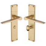 M Marcus Heritage Brass Gio Door Handle on Plate Satin Brass