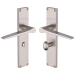 M Marcus Heritage Brass Gio Door Handle on Plate Satin Nickel Plate