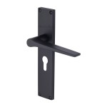 M Marcus Heritage Brass Gio Door Handle on Plate Matt Black