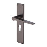 M Marcus Heritage Brass Gio Door Handle on Plate Matt Bronze