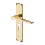 M Marcus Heritage Brass Gio Door Handle on Plate Polished Brass