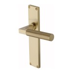 M Marcus Heritage Brass Bauhaus Knurled Door Handle on Plate Satin Brass