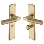 M Marcus Heritage Brass Bauhaus Knurled Door Handle on Plate Satin Brass