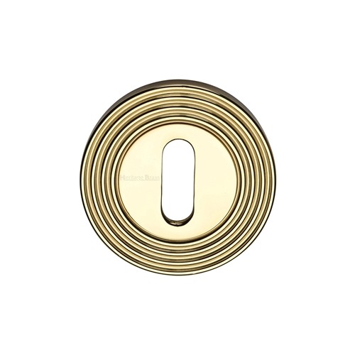 M Marcus Heritage Brass Reeded Key Escutcheon 53mm Heritage Brass Key Escutcheon