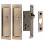 M Marcus Heritage Brass Flush Pull Privacy Set